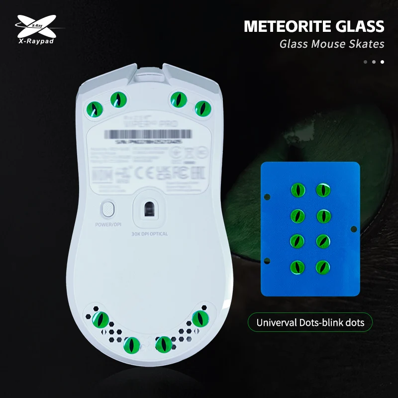 X-Raypad Meteorite Glass Mouse Skates - Universal Dots - Image 3