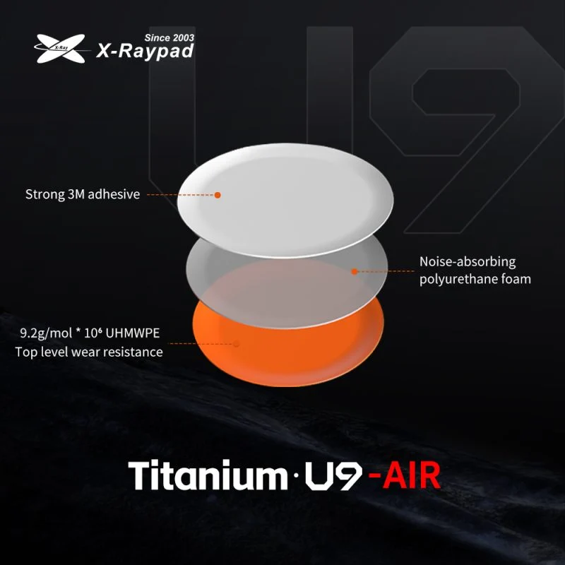 X-Raypad Titanium U9 Air Mouse Skates - Universal Dots - Image 2
